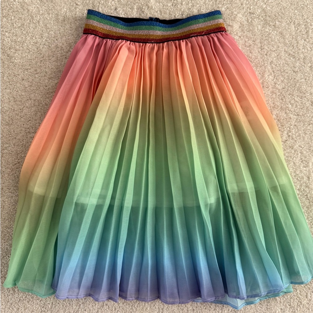 Lola + The Boys Rainbow Pleated Skirt